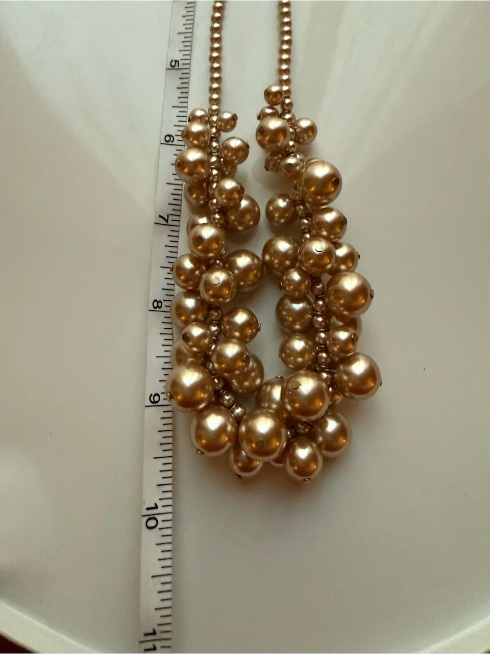 Pearl Cluster Statement Necklace and Earrings Set - Champagne Pearls